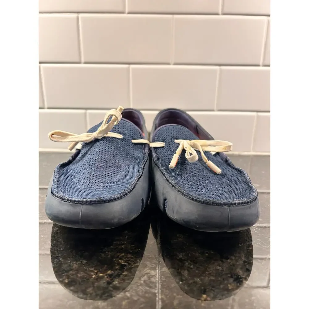 Swims Men's Braided Lace Up‎ Slip on Boat Shoes Loafers Blue